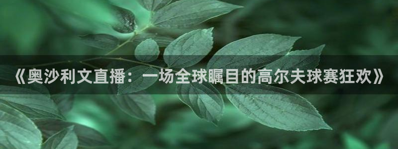 nba直播吧88看球：《奥沙利文直播：一场全球瞩目的高尔夫球赛狂欢》